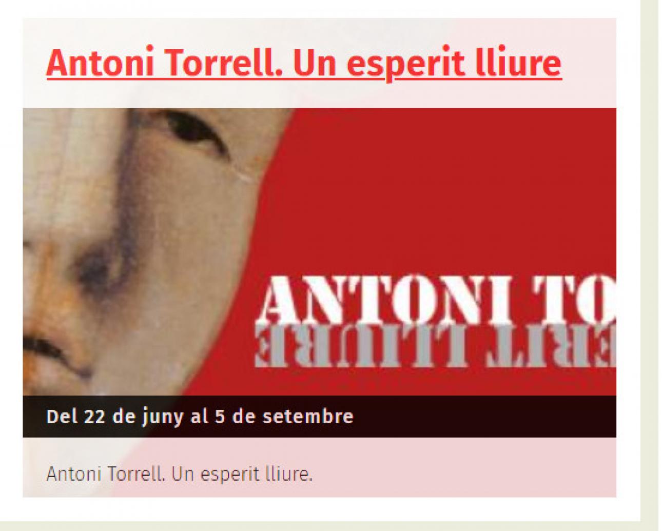 Exposició al MAMT: "Antoni Torrell. Un esperit lliure"