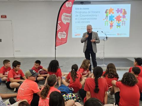 El diputat delegat de Promoció Econòmica i Emprenedoria, Pere Granados, durant l'acte de cloenda