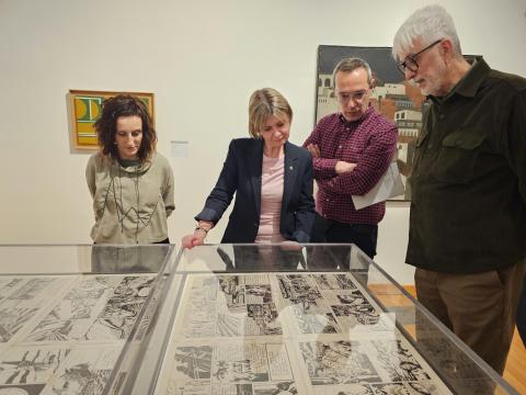 Un moment de la visita a l'exposició