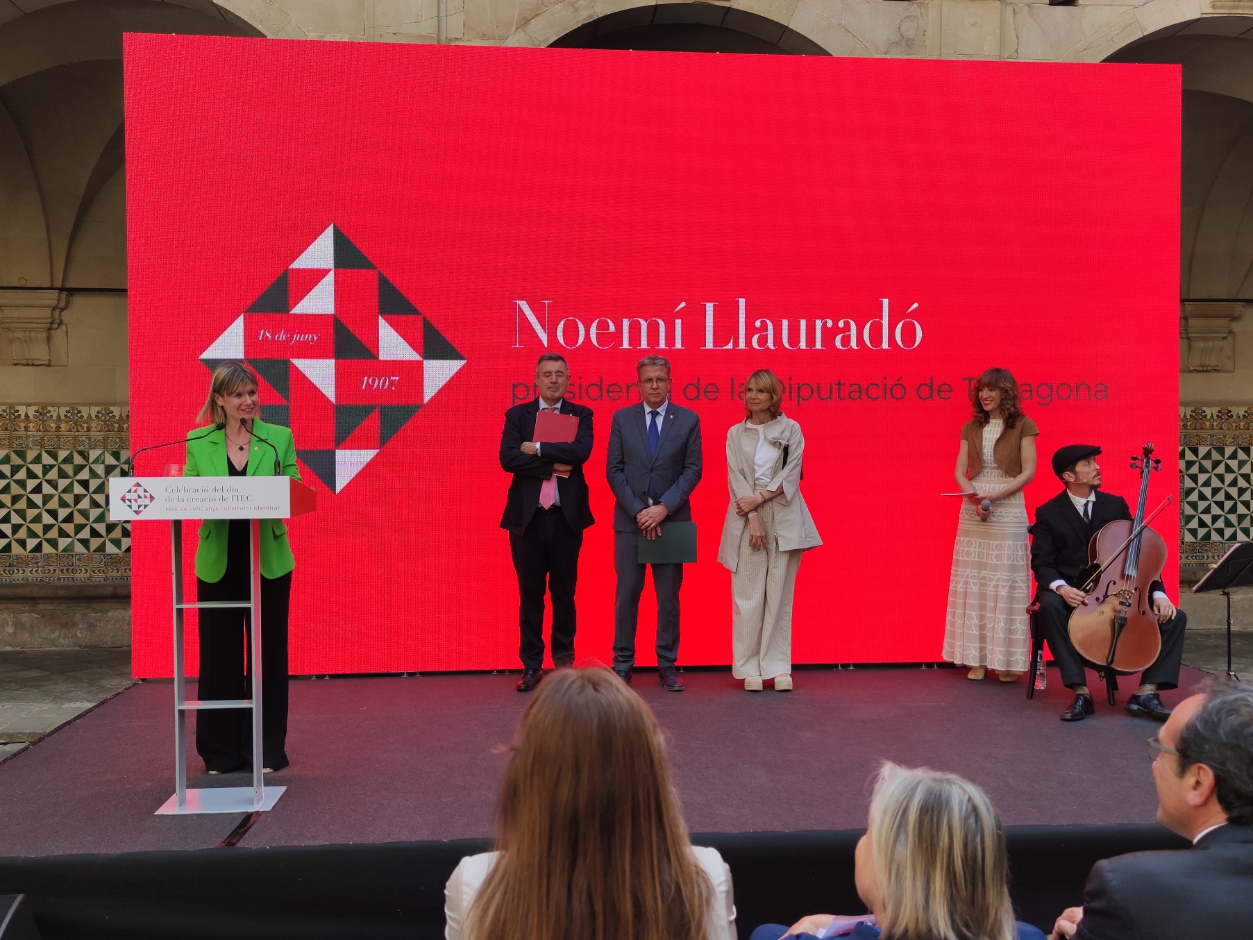 La presidenta de la Diputació de Tarragona durant la seva intervenció