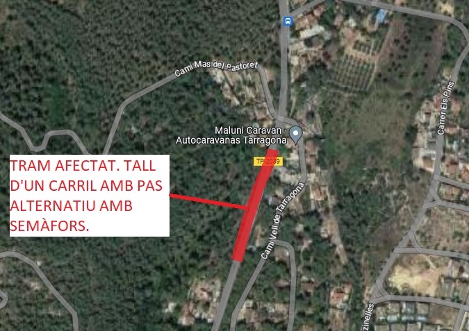 Imatge del tram afectat