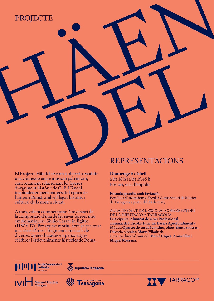 Cartell del projecte Häendel al Pretori romà de Tarragona